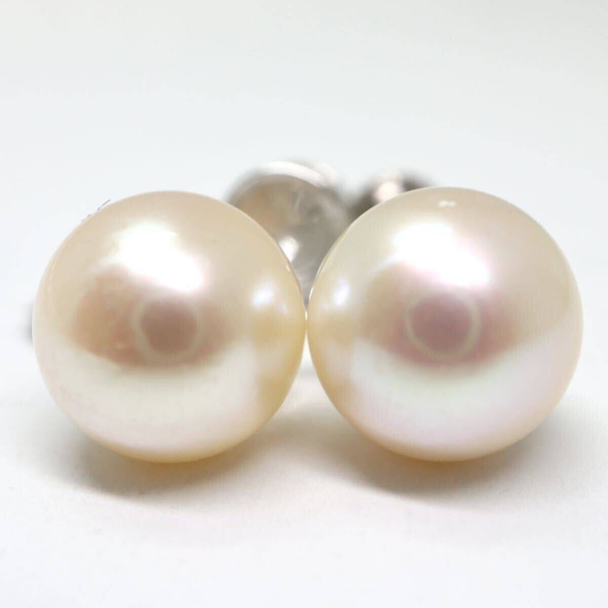 《アコヤ本真珠ネックレス&K14WGイヤリング》A約7.5-8.0mm珠 41.1g 約42.5cm pearl necklace jewelry DD0/DEの画像6