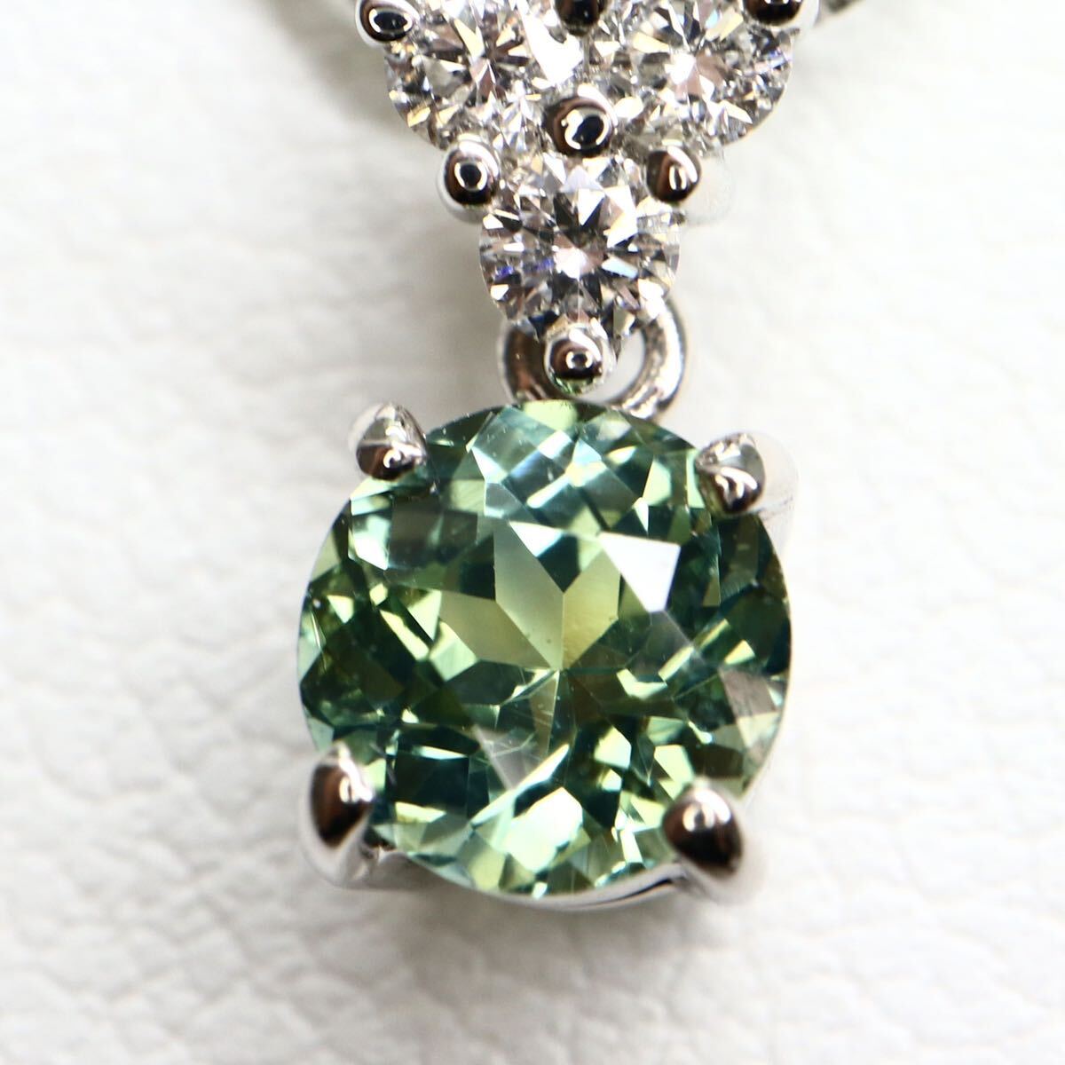 ソーティング付き!!《Pt900/Pt850 天然ダイヤモンド/天然サファイアネックレス》A 約3.1g diamond sapphire jewelry necklace EA5/EAの画像5