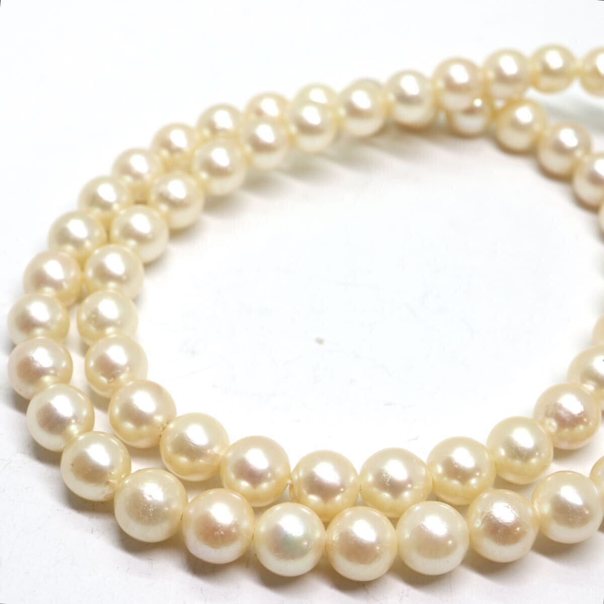 《アコヤ本真珠ネックレス》A ◎約6.5-7.0mm珠 約28.2g 約41.5cm pearl necklace jewelry DA0/DC0の画像4