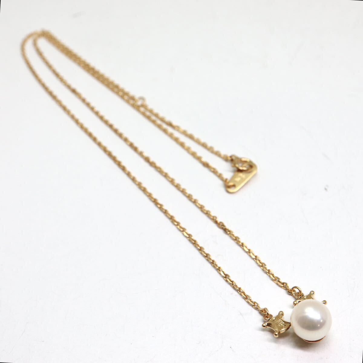 CELINE(セリーヌ)箱付き!!《K18(750) アコヤ本真珠ネックレス》A 約3.0g 約40cm pearl パール necklace ジュエリー jewelry EB3/EB3の画像7
