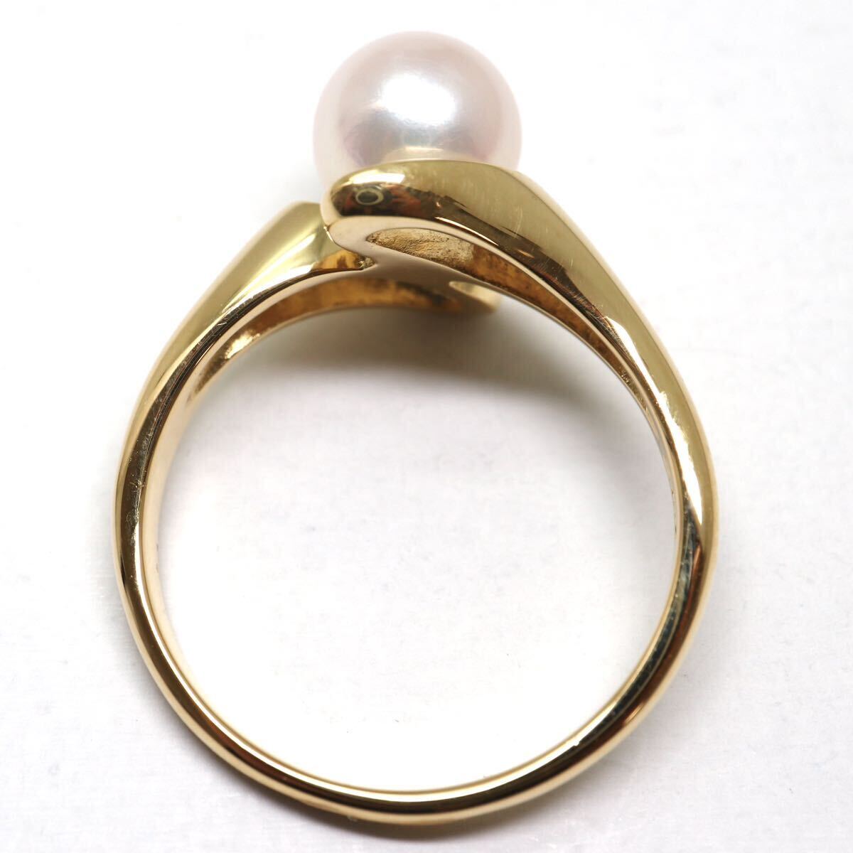 MIKIMOTO(ミキモト)良質!!《K18 アコヤ本真珠リング》A ◎3.9g 約11.5号 pearl パール ring 指輪 jewelry ジュエリー EC1/EC1_画像7