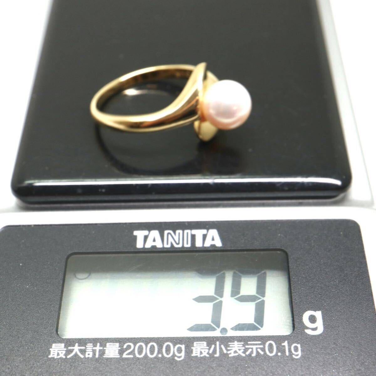 MIKIMOTO(ミキモト)良質!!《K18 アコヤ本真珠リング》A ◎3.9g 約11.5号 pearl パール ring 指輪 jewelry ジュエリー EC1/EC1_画像8