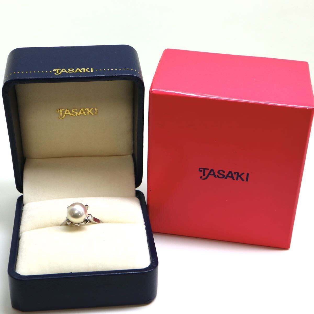 TASAKI(田崎真珠)箱付き!!《Pt900 アコヤ本真珠リング》A 約4.9g 10号 約8.0mm珠 パール pearl ジュエリー ring 指輪 EB3/EB_画像1