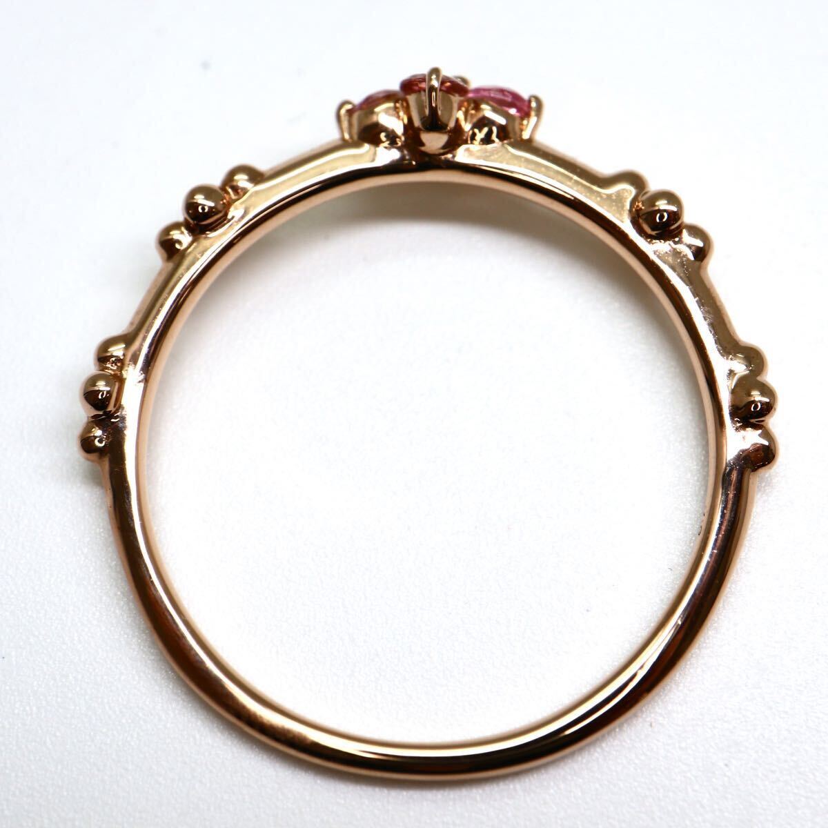 ソーティング付き!!《K18 天然ピンクトルマリンリング》A 約1.7g 約12号 tourmaline ジュエリー ring 指輪 pearl EA4/Eの画像6