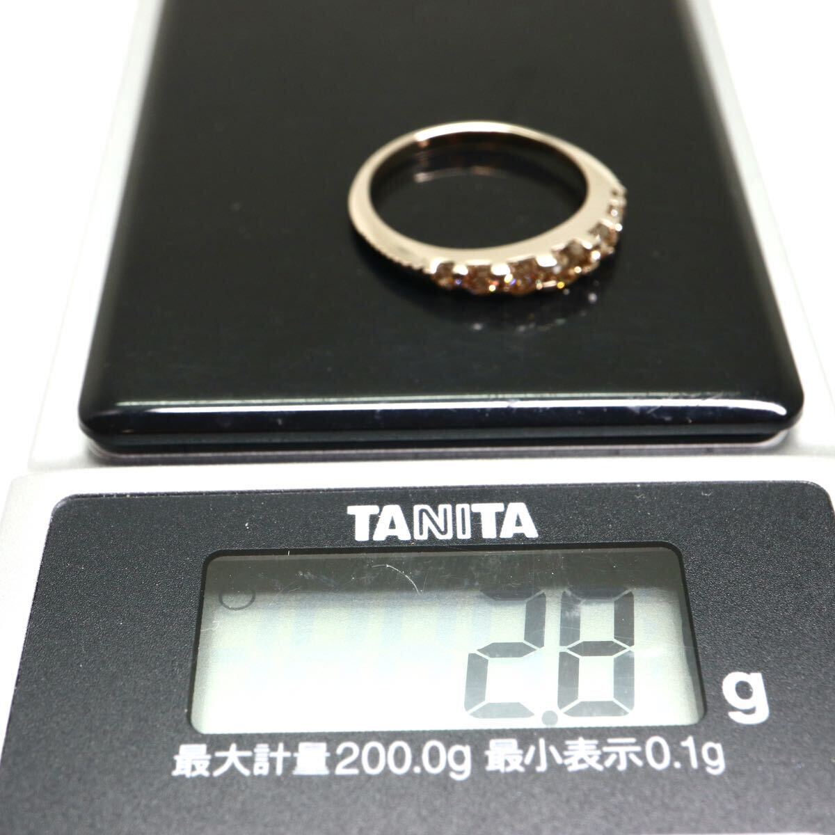豪華!!KASHIKEY(カシケイ)《K18天然ブラウンダイヤモンドリング》 A 約2.8g 約11号 0.55ct ring 指輪 diamond jewelry ジュエリー EG1/EH1の画像9