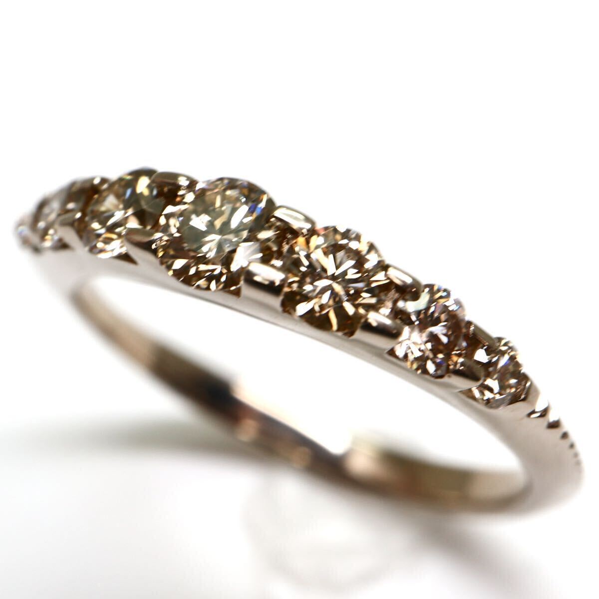 豪華!!KASHIKEY(カシケイ)《K18天然ブラウンダイヤモンドリング》 A 約2.8g 約11号 0.55ct ring 指輪 diamond jewelry ジュエリー EG1/EH1の画像3