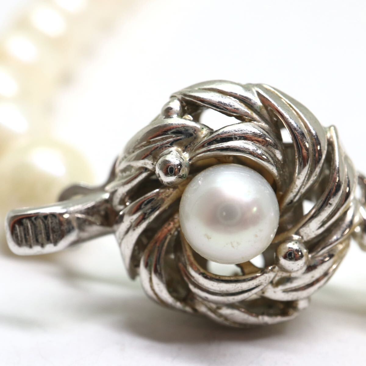 《アコヤ本真珠ネックレス》M 約6.5-7.0mm珠 30.4g 約42cm pearl necklace ジュエリー jewelry DA0/DA5_画像6