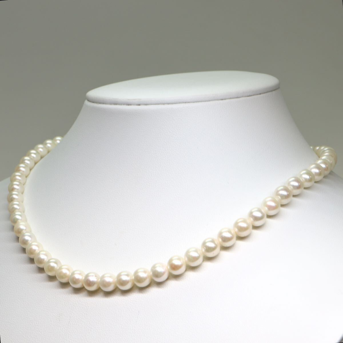 《アコヤ本真珠ネックレス》M 約6.5-7.0mm珠 30.4g 約42cm pearl necklace ジュエリー jewelry DA0/DA5_画像3