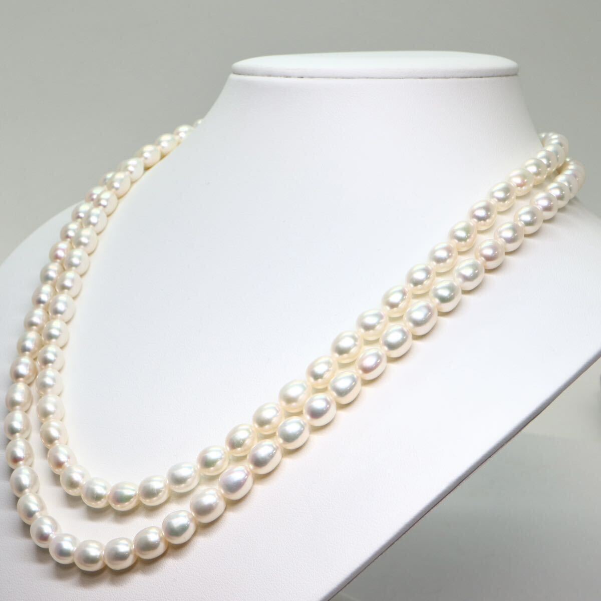 《本真珠2連ネックレス》M 76.0g 約48cm pearl necklace ジュエリー jewelry DB3/DB3