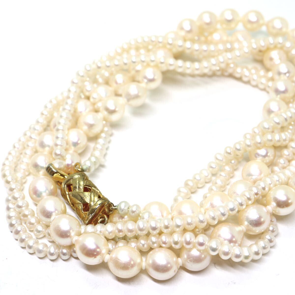 《本真珠ネックレス》M 45.9g 約45.5cm pearl necklace ジュエリー jewelry DA5/DC0