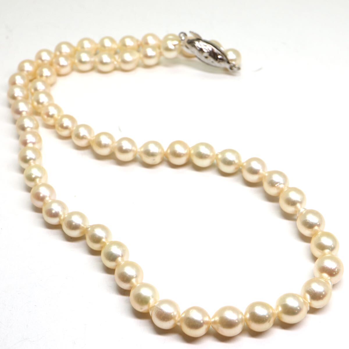 《アコヤ本真珠ネックレス》M 約6.5-7.0mm珠 25.4g 約41cm pearl necklace ジュエリー jewelry DA0/DA_画像5