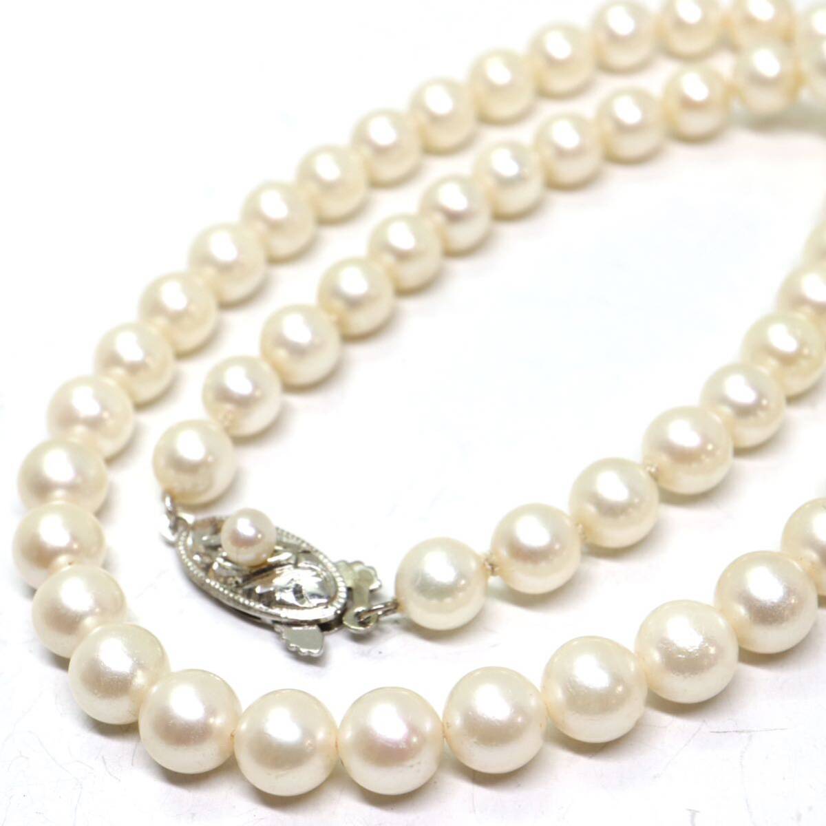 《アコヤ本真珠ネックレス》M 約6.0-6.5mm珠 20.8g 約38cm pearl necklace ジュエリー jewelry DC0/DC0