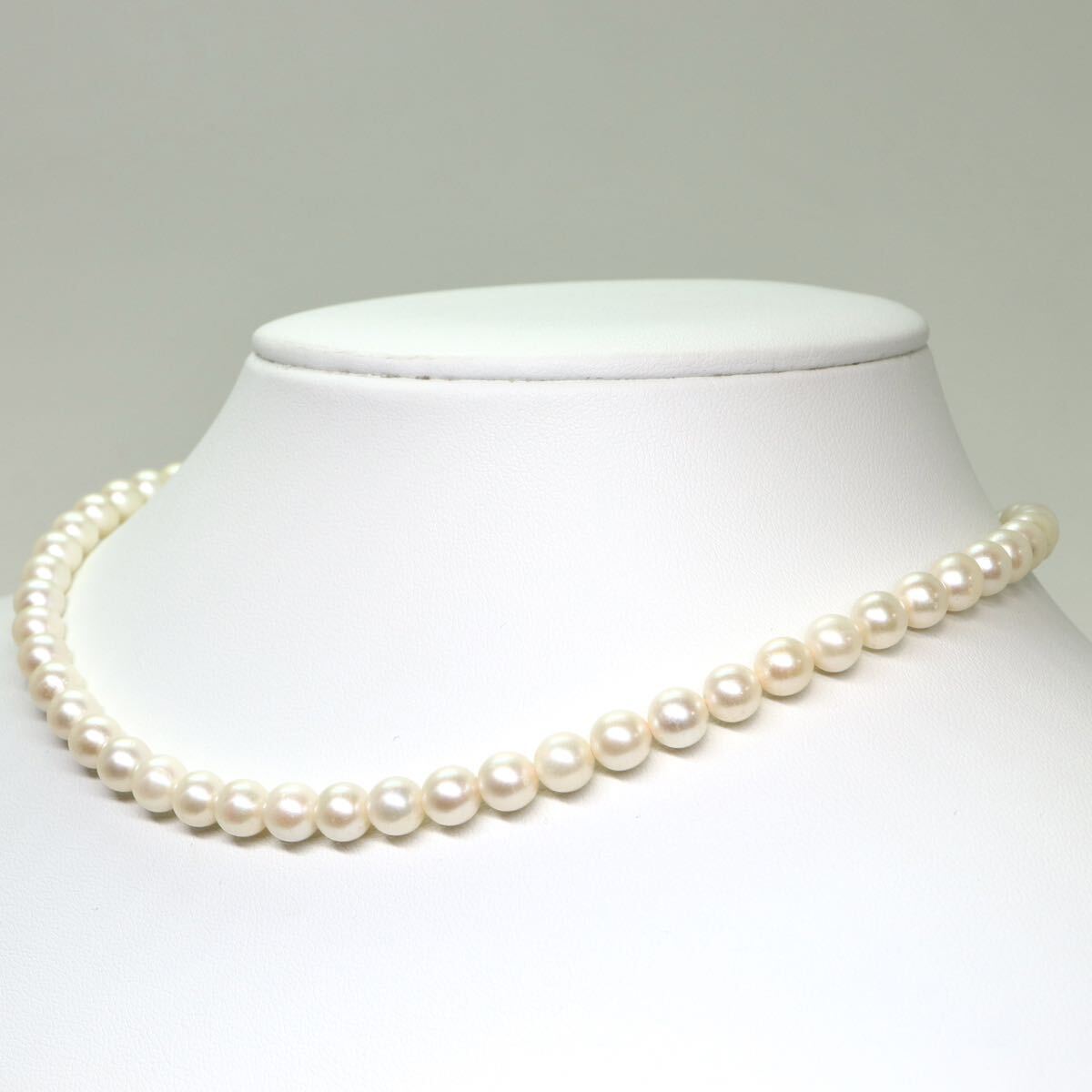 《アコヤ本真珠ネックレス》M 約6.0-6.5mm珠 20.8g 約38cm pearl necklace ジュエリー jewelry DC0/DC0