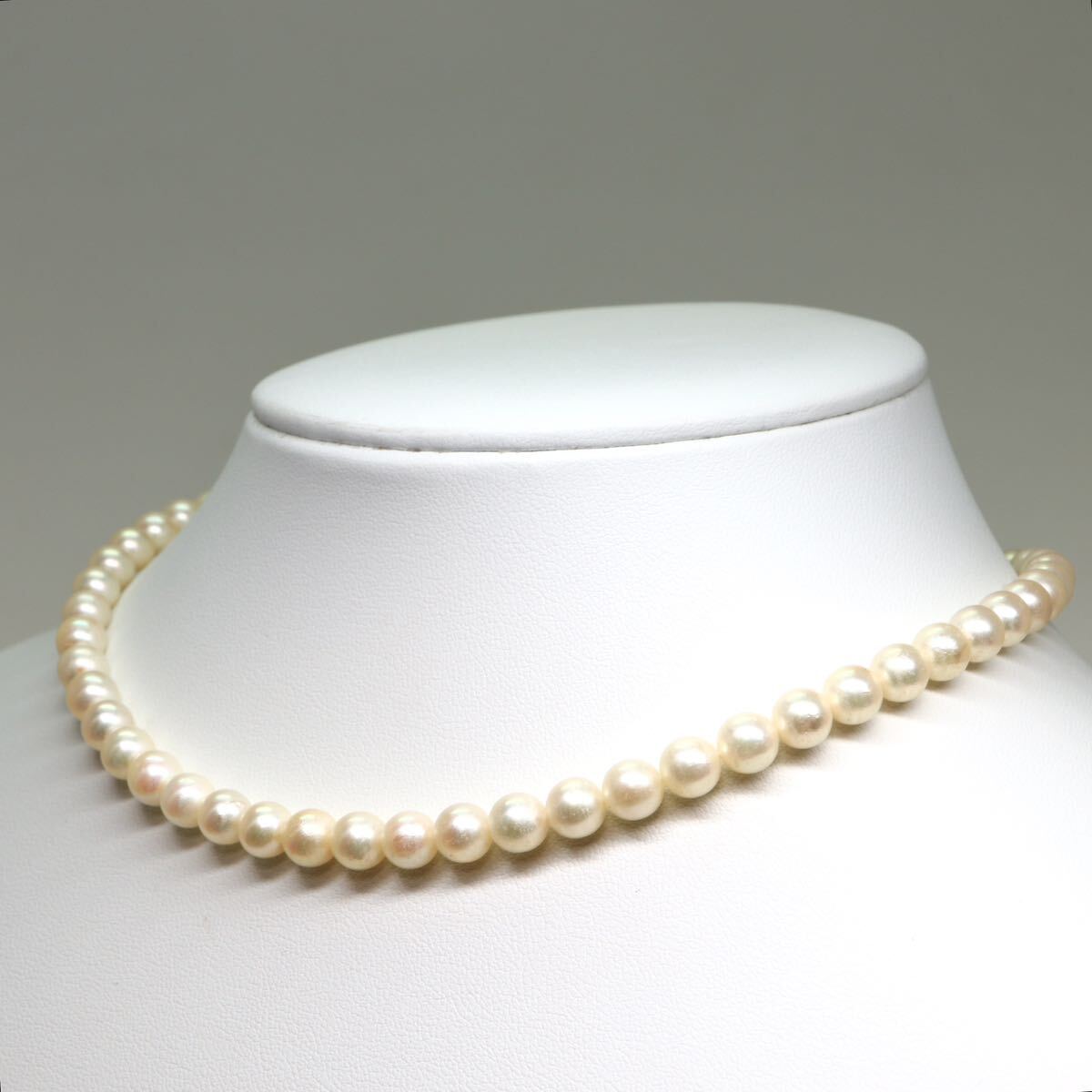 《アコヤ本真珠ネックレス》M 約6.0-6.5mm珠 20.9g 約37.5cm pearl necklace ジュエリー jewelry DB0/DB0