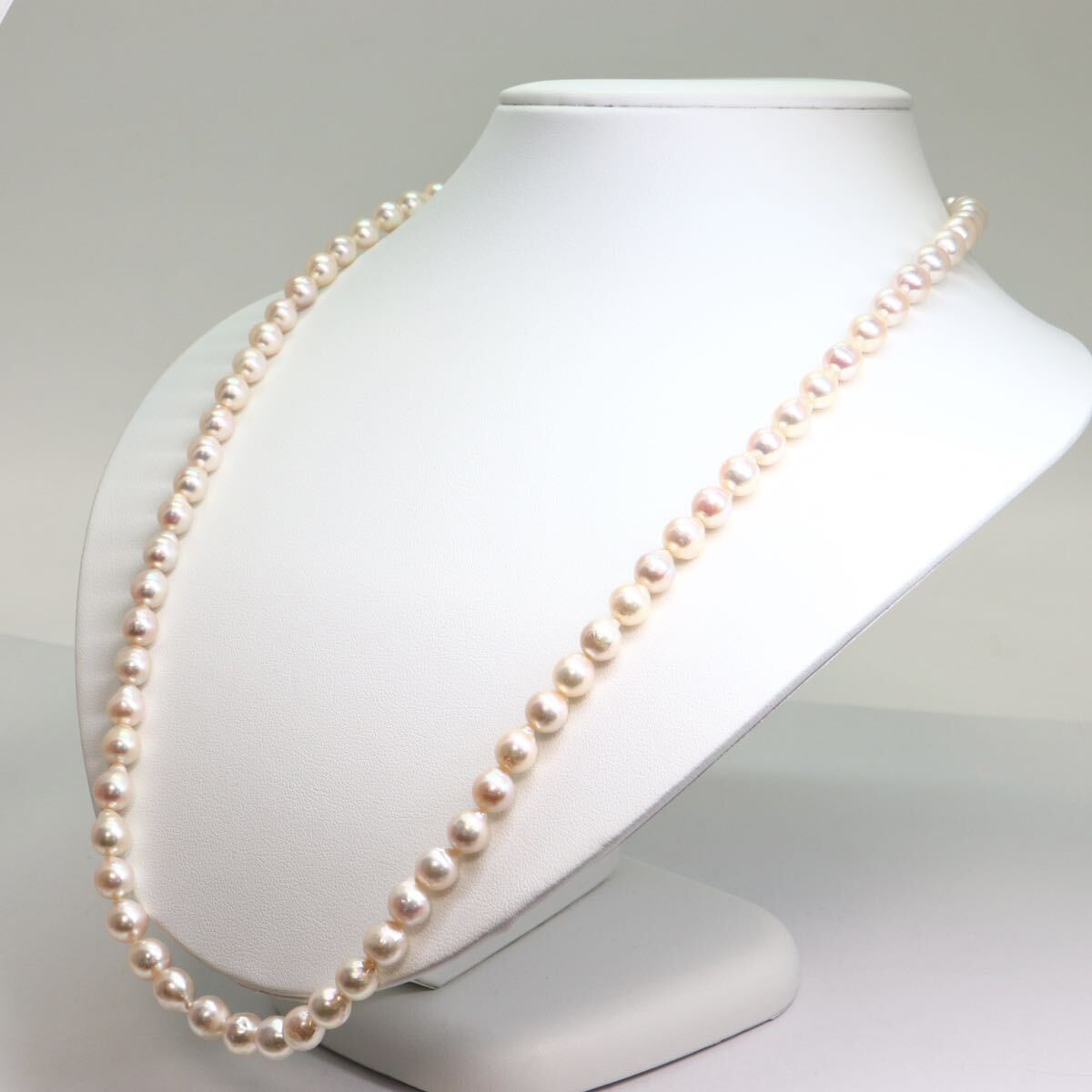 《アコヤ本真珠ネックレス》M 約7.0-7.5mm珠 41.6g 約62cm pearl necklace ジュエリー jewelry DC0/DE0_画像3