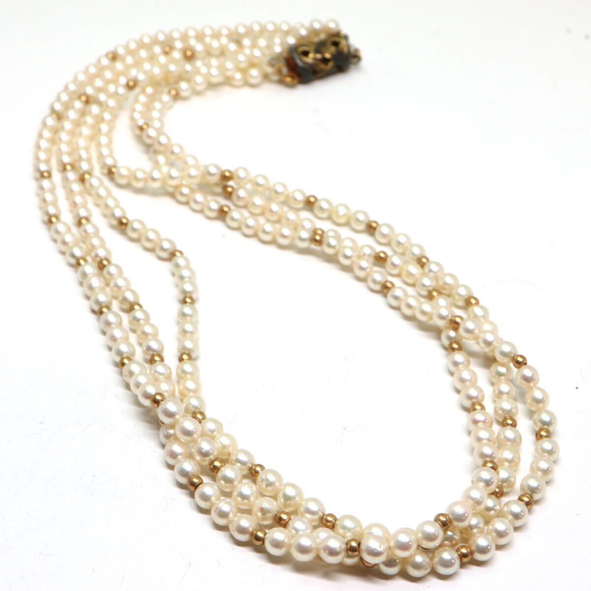 《アコヤ本真珠ネックレス》M 23.4g 約3.5-4.0mm珠 約40.5cm pearl necklace ジュエリー jewelry CC0/CC0_画像5