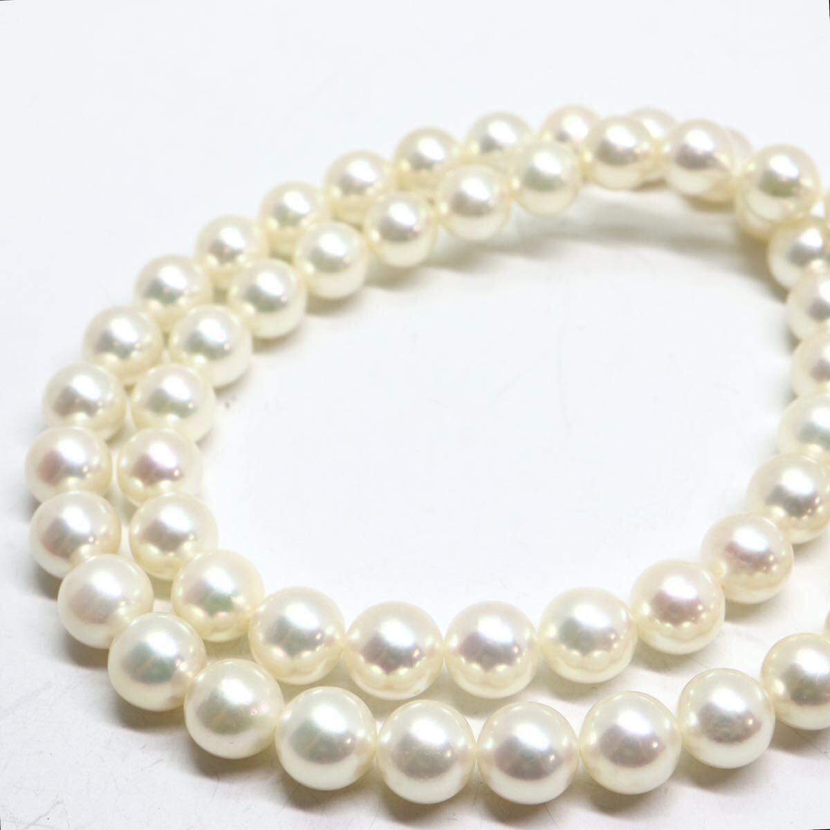 良質!!NINA RICCI(ニナリッチ)《アコヤ本真珠ネックレス》M 約7.5-8.0mm珠 38.0g 約42.5cm pearl necklace ジュエリー jewelry EF0/EF0の画像4