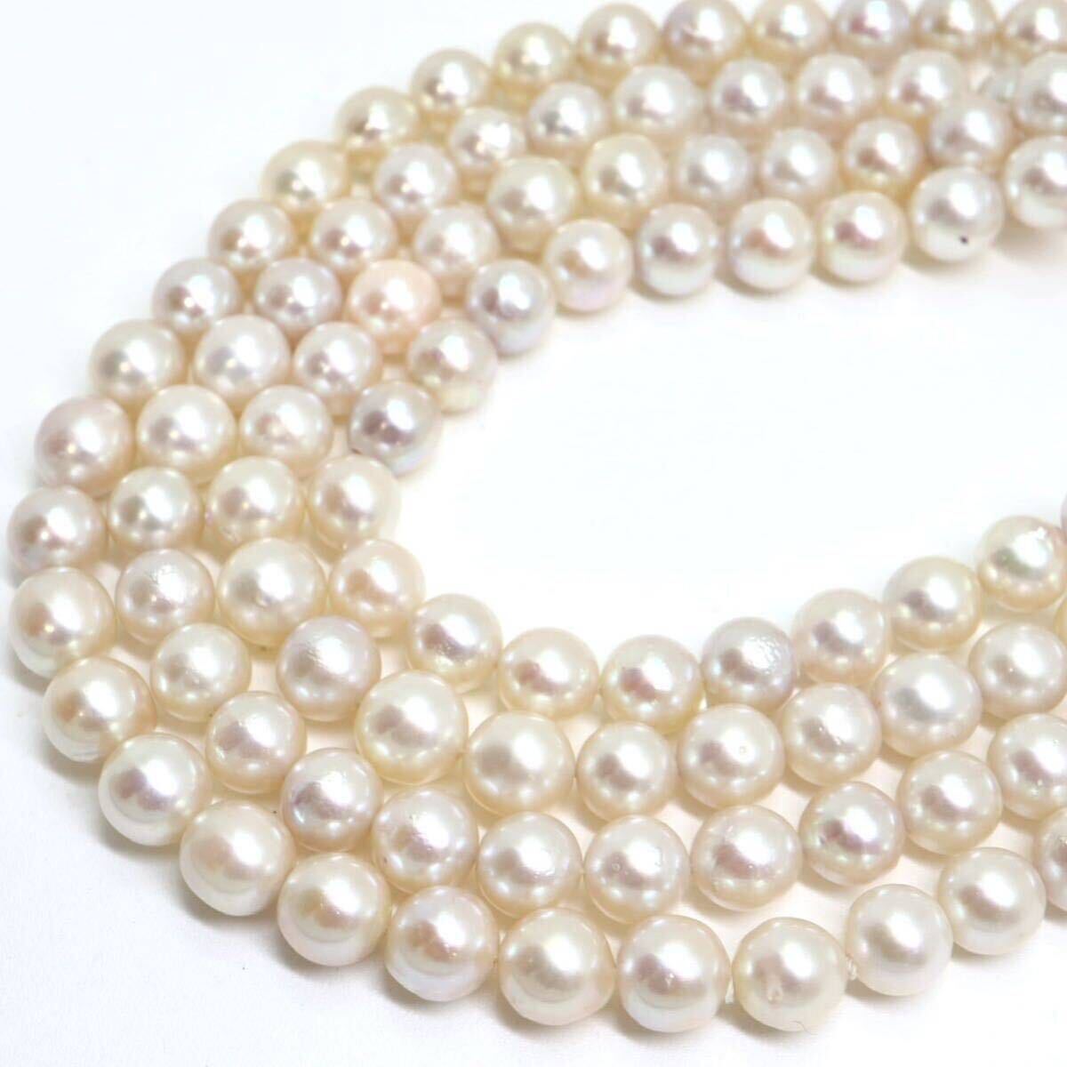 《アコヤ本真珠ロングネックレス》M 約7.0-7.5mm珠 75.1g 約100.5cm pearl necklace ジュエリー jewelry DD0/DH0