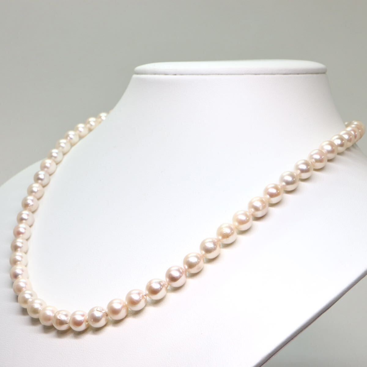 ソーティング付き!!《アコヤ本真珠ネックレス》M 約7.0-7.5mm珠 34.8g 約48.5cm pearl necklace ジュエリー jewelry DE0/DE0