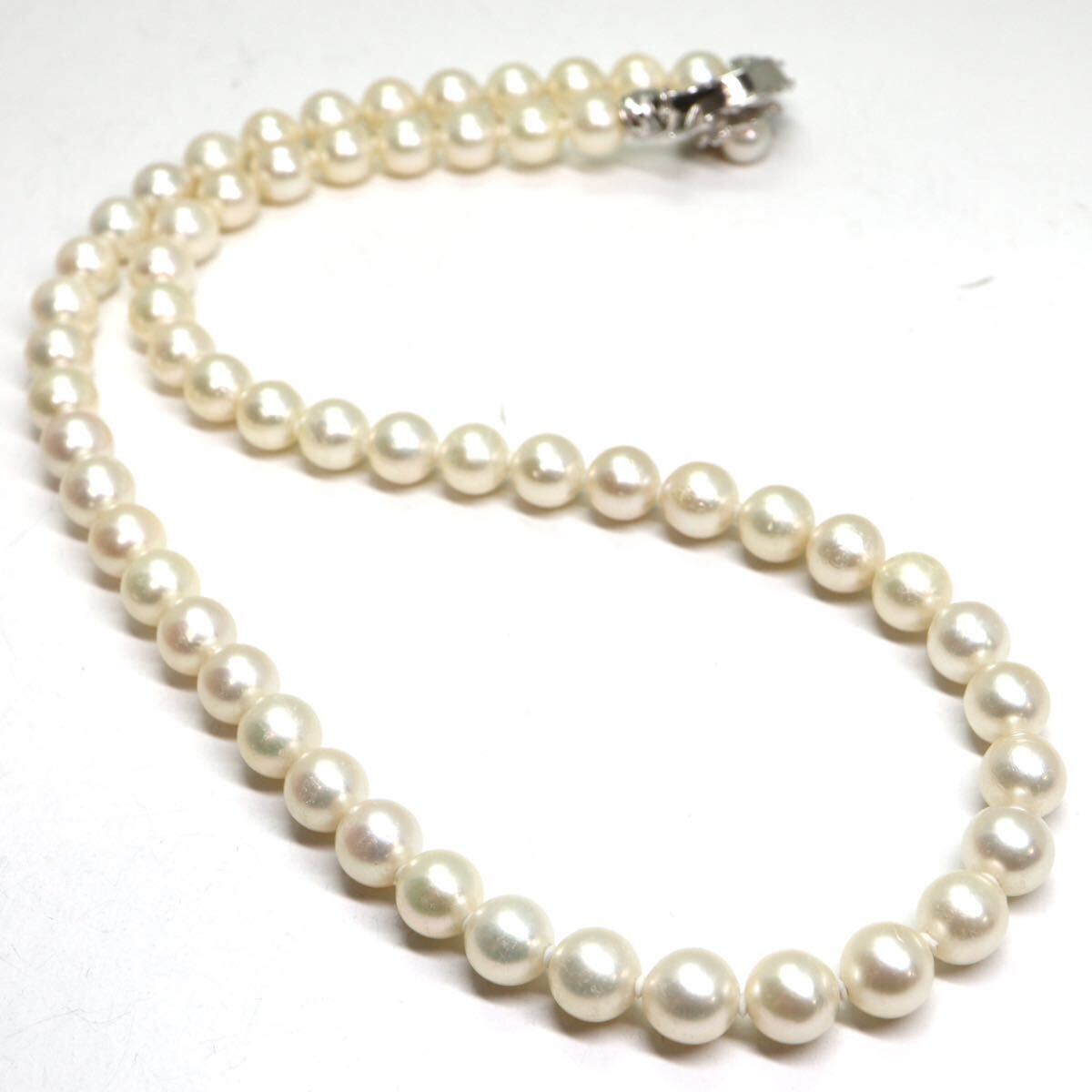 《アコヤ本真珠ネックレス》M 約6.5-7.0mm珠 28.8g 約42cm pearl necklace ジュエリー jewelry DB0/DB0_画像5