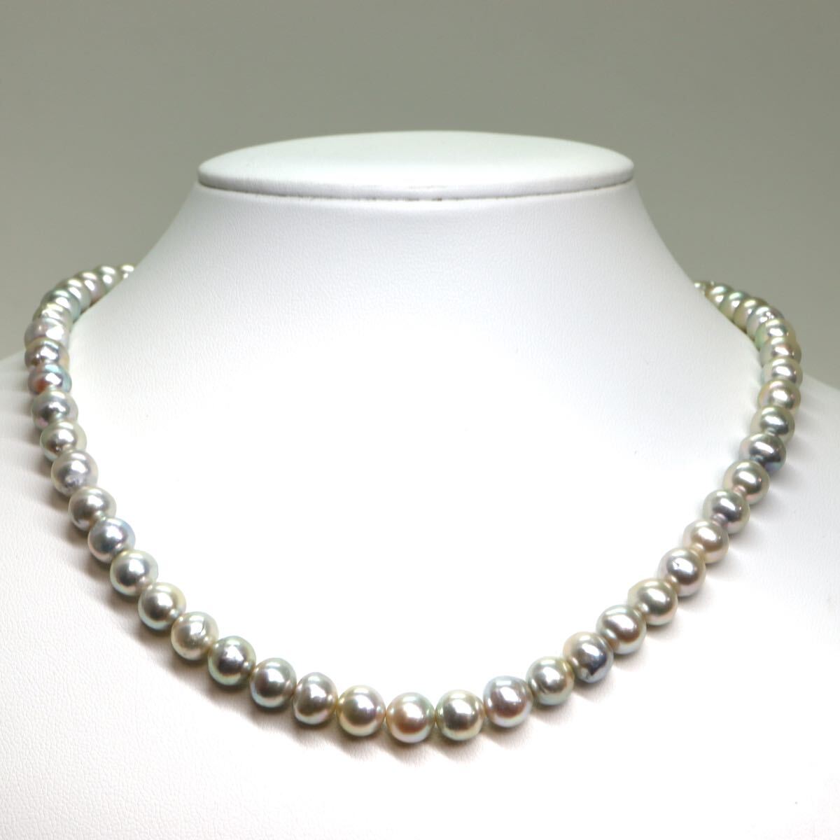 《アコヤ本真珠ネックレス》M 39.4g 約7.5-8.0mm珠 約45cm pearl necklace ジュエリー jewelry DE0/ZZ_画像2