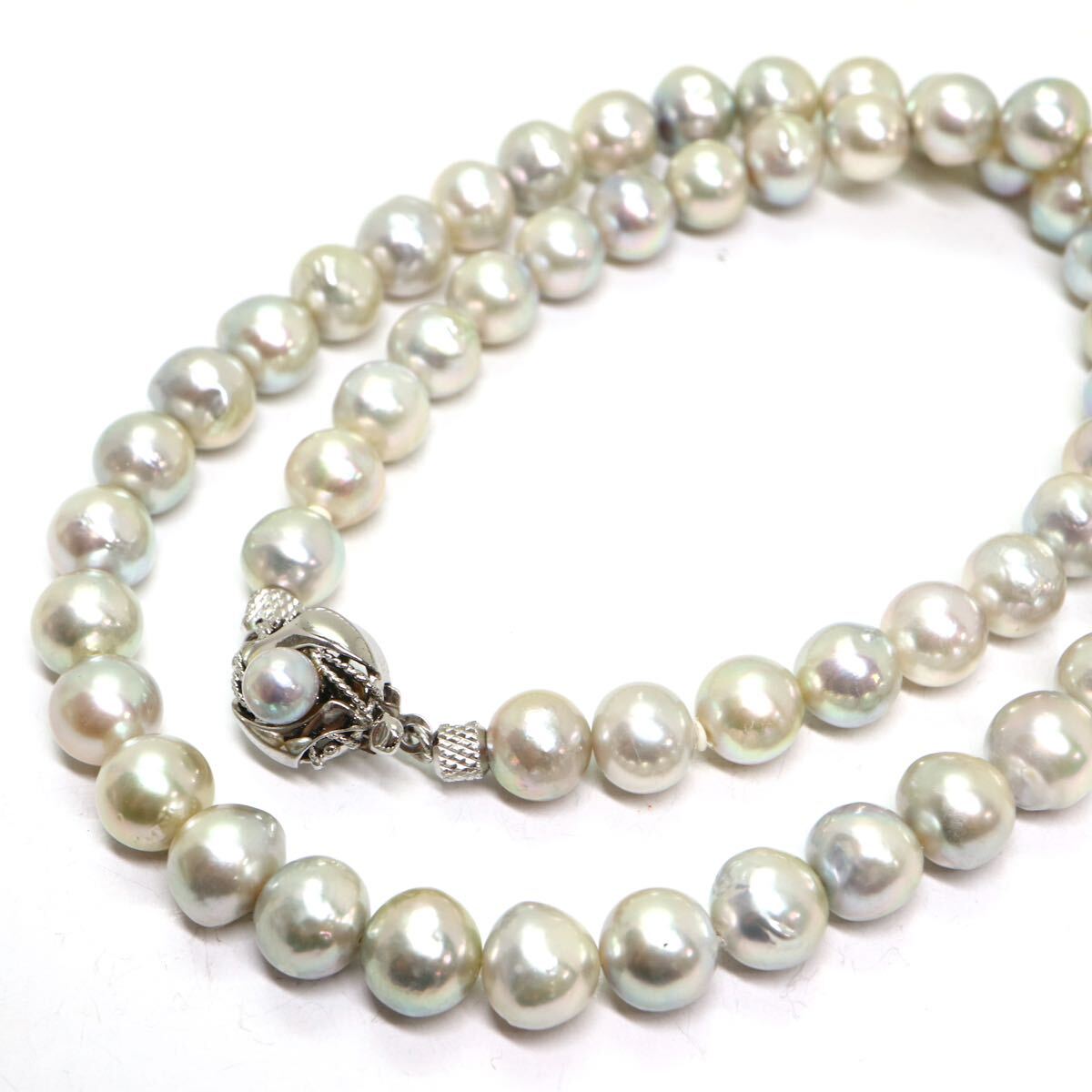 《アコヤ本真珠ネックレス》M 39.4g 約7.5-8.0mm珠 約45cm pearl necklace ジュエリー jewelry DE0/ZZ_画像1