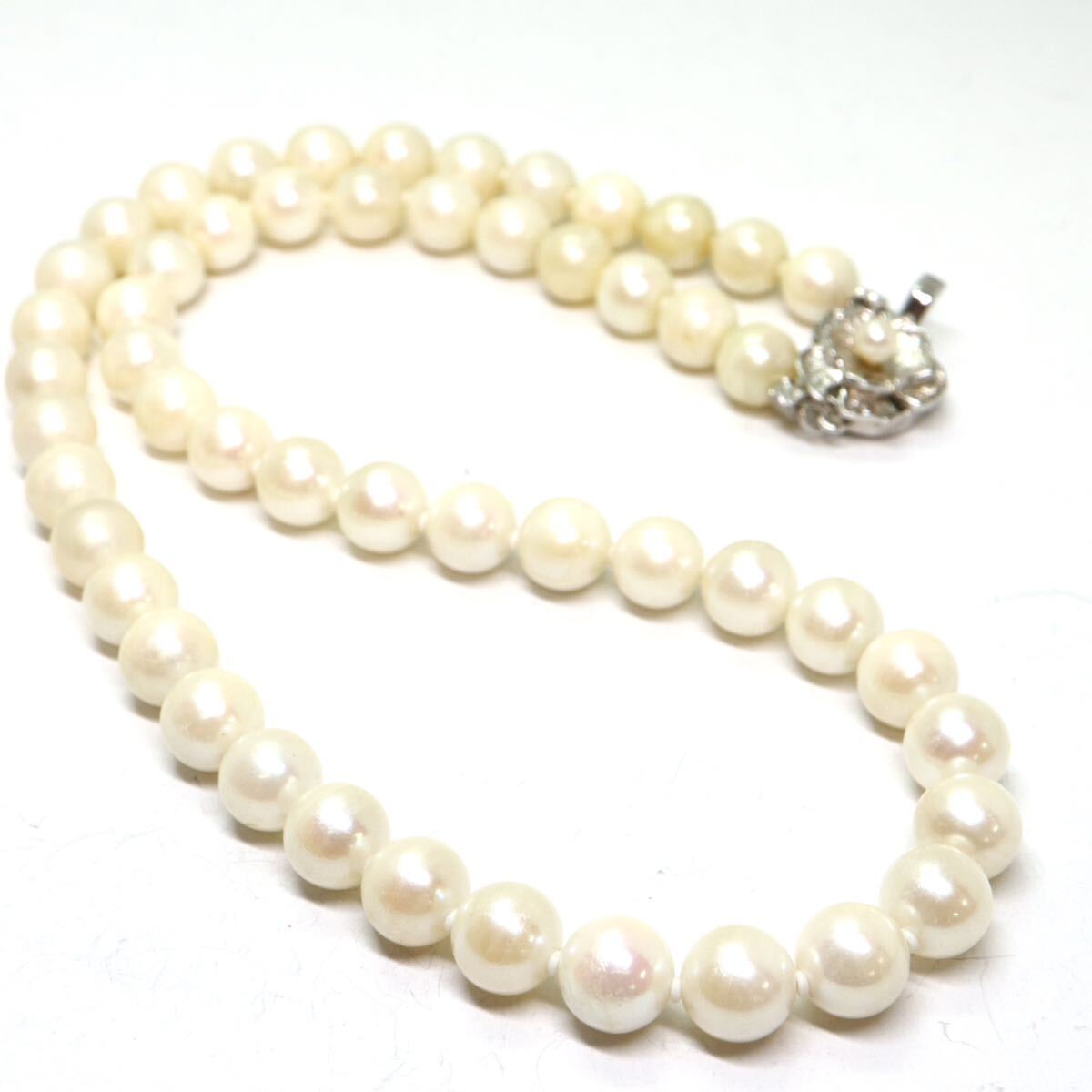 《アコヤ本真珠ネックレス》M 37.4g 約7.5-8.0mm珠 約43.5cm pearl necklace ジュエリー jewelry DC0/DC0の画像5
