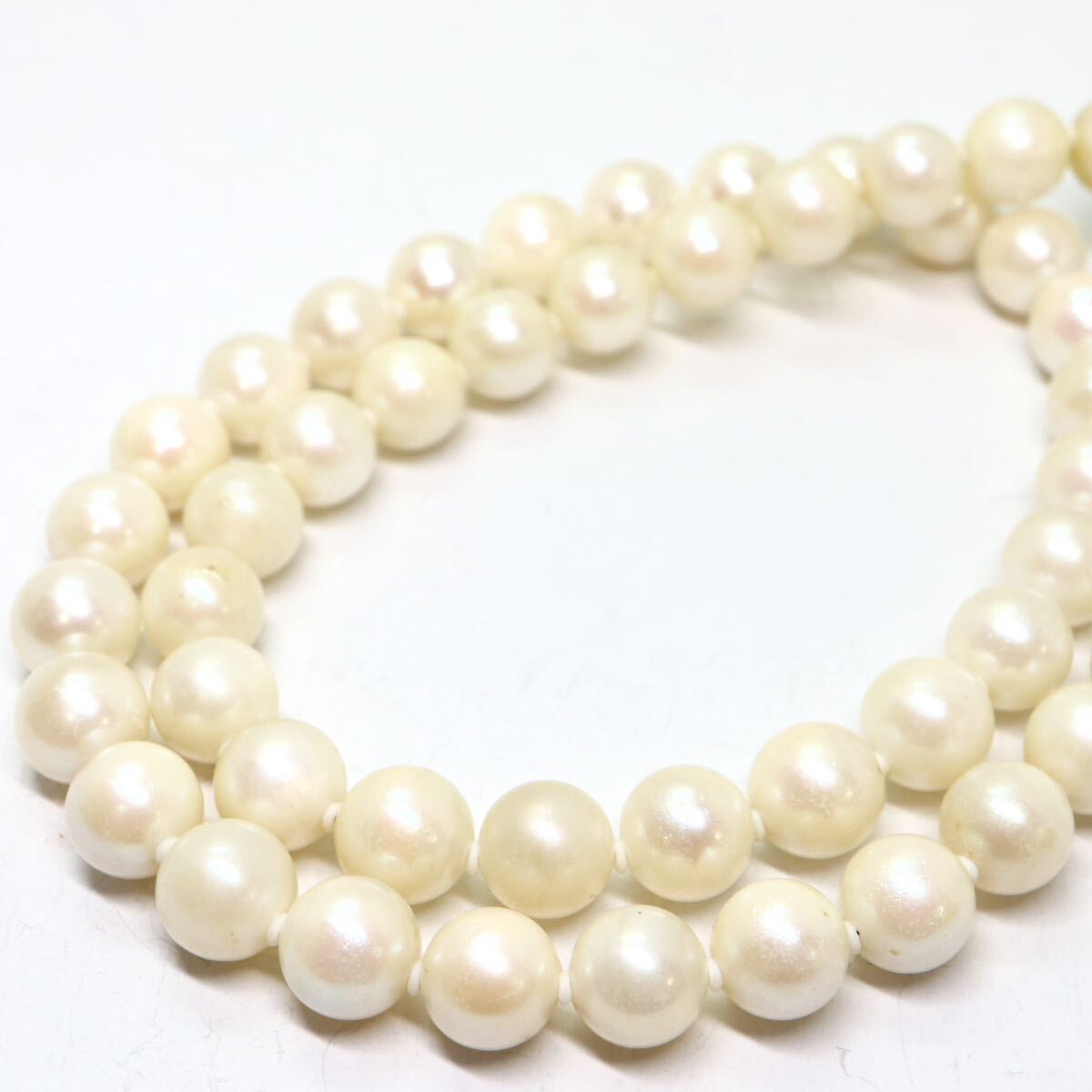 《アコヤ本真珠ネックレス》M 37.4g 約7.5-8.0mm珠 約43.5cm pearl necklace ジュエリー jewelry DC0/DC0の画像4