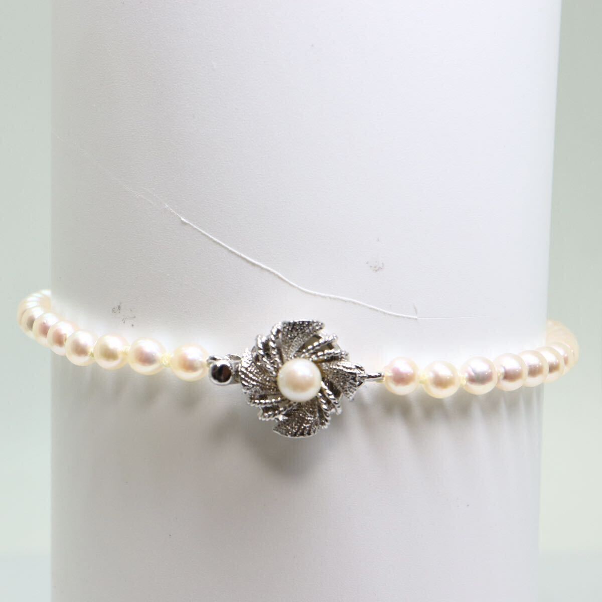 テリ良し!!《アコヤ本真珠ブレスレット》M 6.4g 約4.0-4.5mm珠 約19.5cm pearl bracelet ジュエリー jewelry DA0/DA0