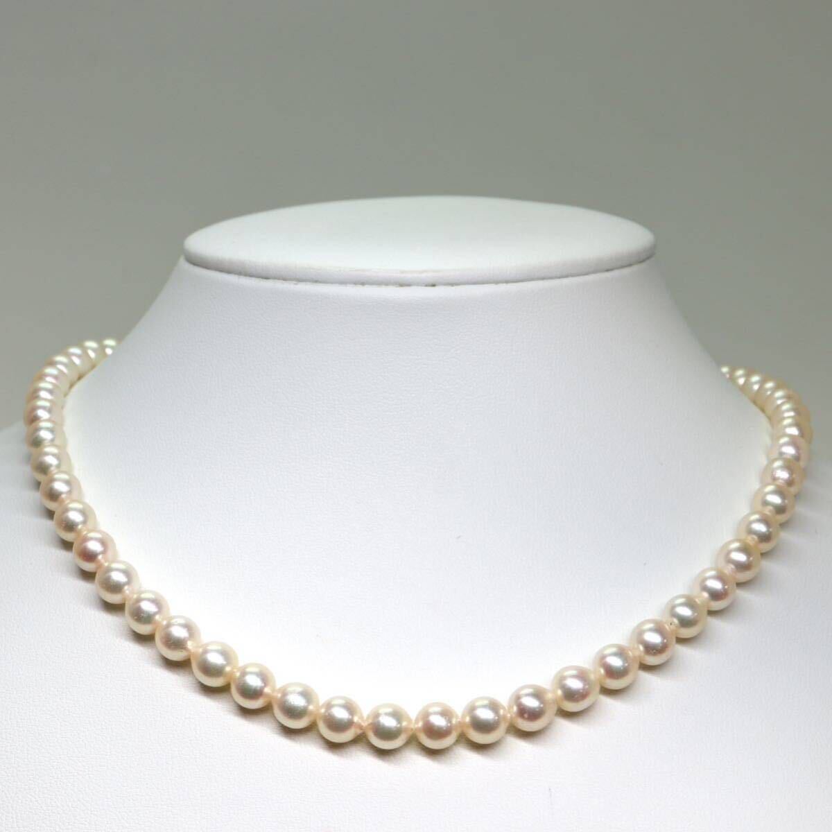 《アコヤ本真珠ネックレス》M 28.2g 約6.5-7.0mm珠 約41cm pearl necklace ジュエリー jewelry DC0/DE0