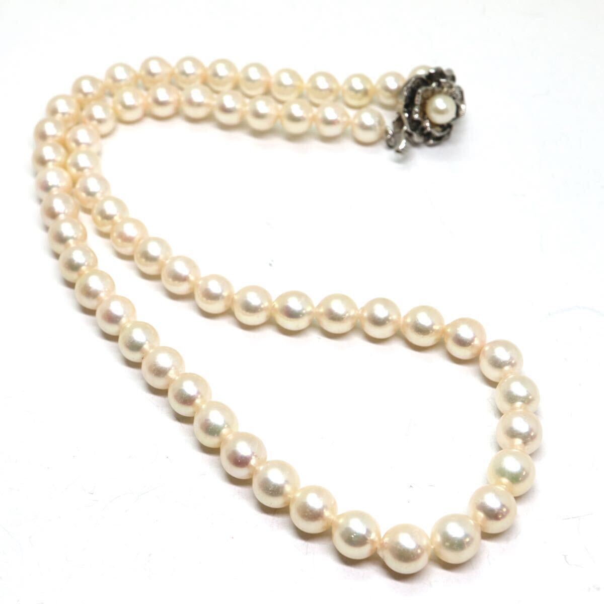 《アコヤ本真珠ネックレス》M 28.2g 約6.5-7.0mm珠 約41cm pearl necklace ジュエリー jewelry DC0/DE0