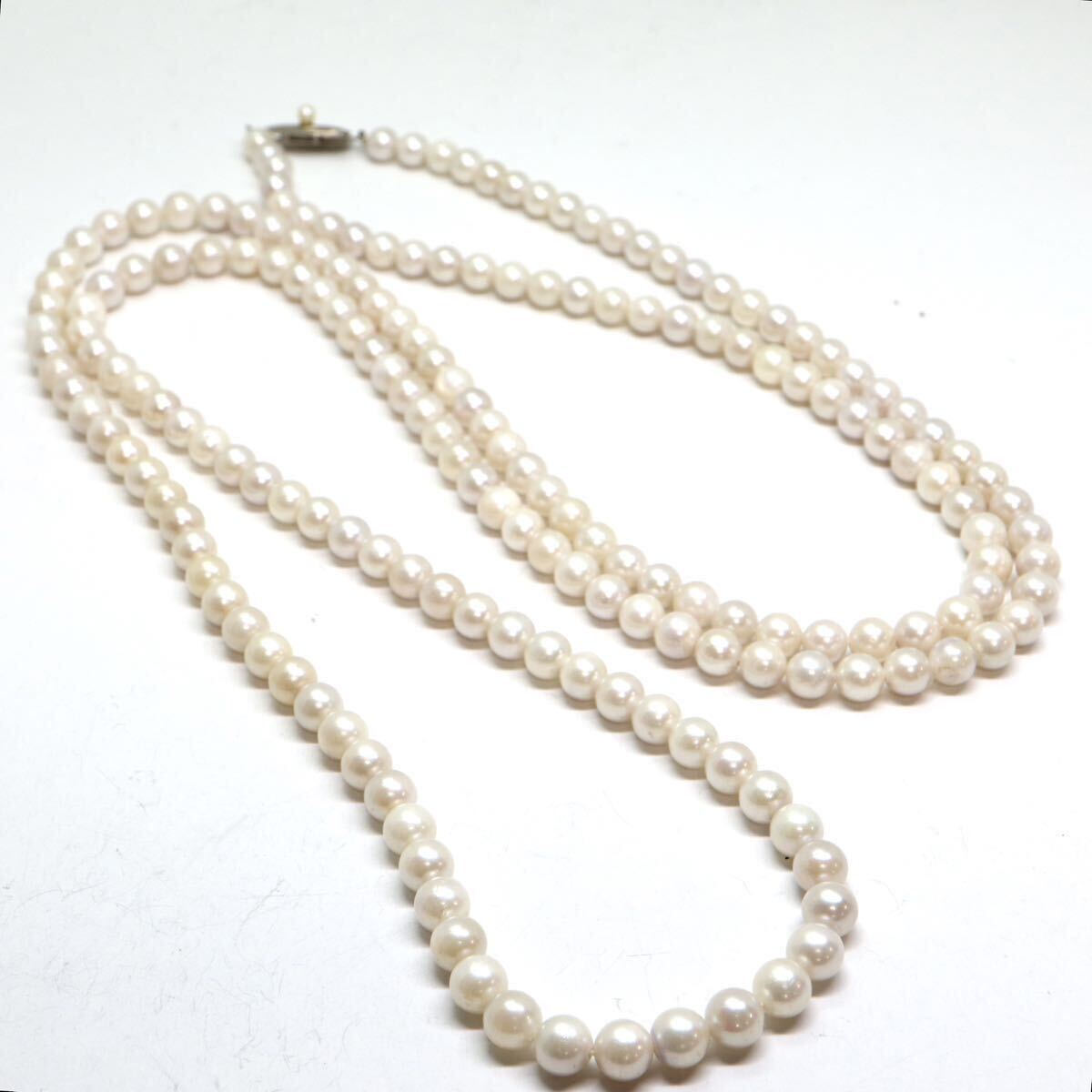 《アコヤ本真珠ロングネックレス》M 51.5g 約5.5-6.0mm珠 約105.5cm pearl necklace ジュエリー jewelry DC0/DC0