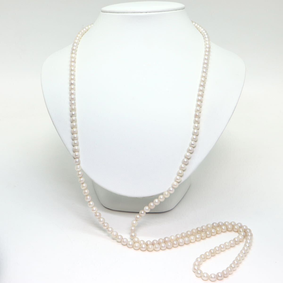 《アコヤ本真珠ロングネックレス》M 51.5g 約5.5-6.0mm珠 約105.5cm pearl necklace ジュエリー jewelry DC0/DC0_画像2