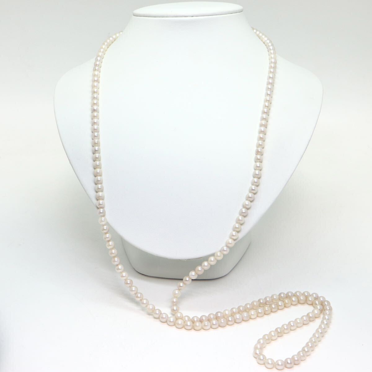 《アコヤ本真珠ロングネックレス》M 51.5g 約5.5-6.0mm珠 約105.5cm pearl necklace ジュエリー jewelry DC0/DC0
