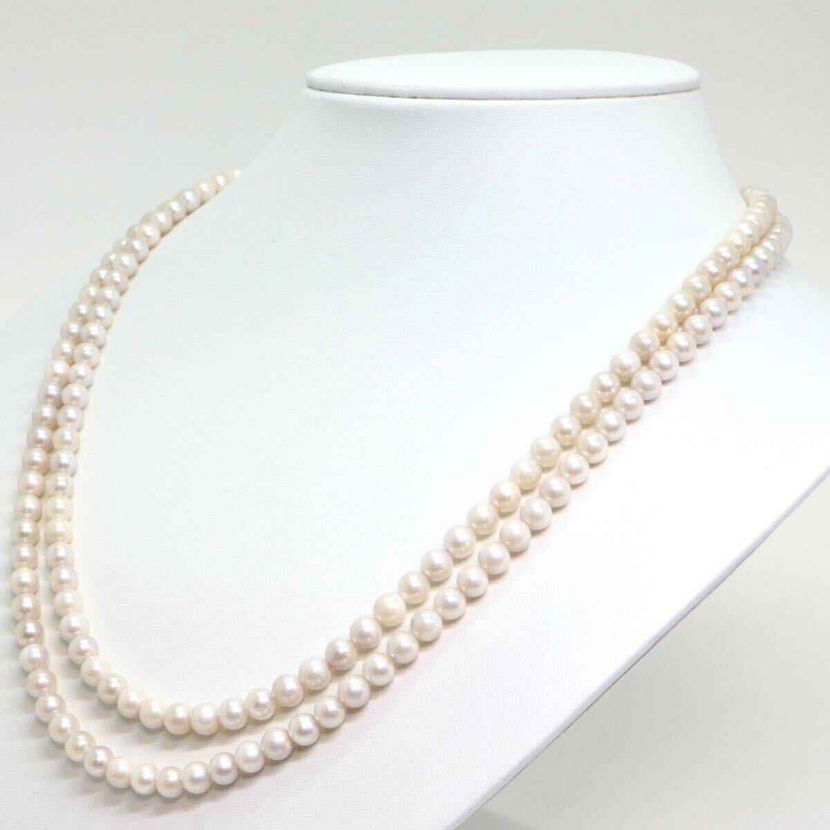 《アコヤ本真珠ロングネックレス》M 51.5g 約5.5-6.0mm珠 約105.5cm pearl necklace ジュエリー jewelry DC0/DC0_画像4