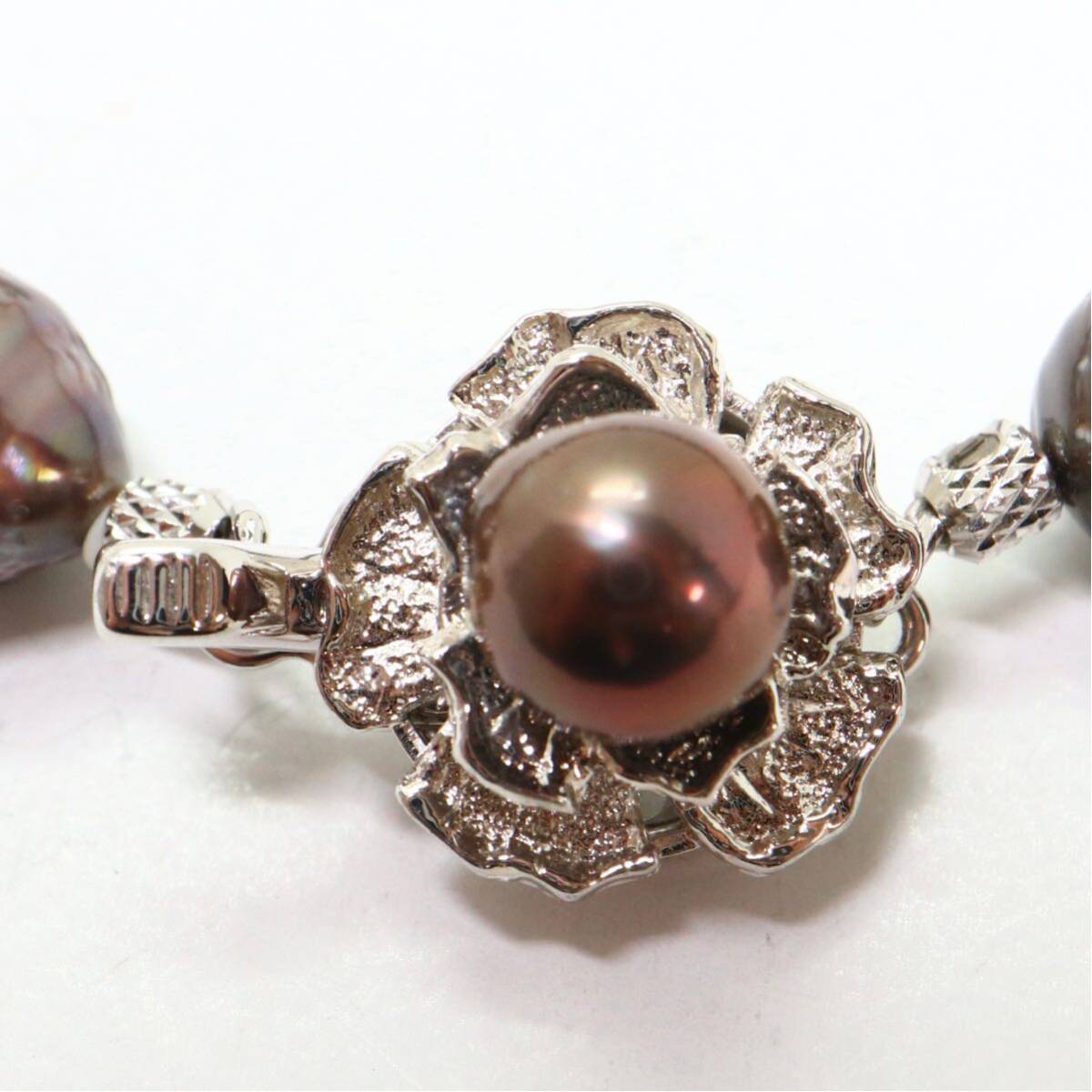 《南洋黒蝶真珠ネックレス》M 約9.0-13.0mm珠 72.5g 約43.5cm pearl necklace ジュエリー jewelry DH0/EA2_画像6