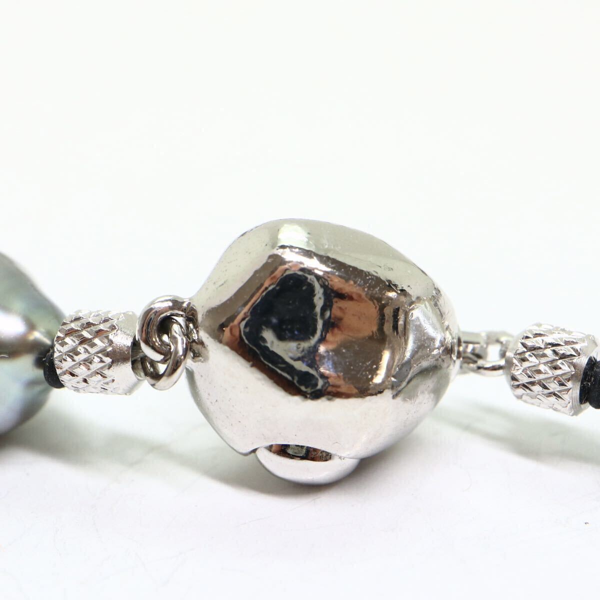 《南洋黒蝶真珠ネックレス》M 約8.5-13.0mm珠 56.2g 約44cm pearl necklace ジュエリー jewelry EA5/EA8の画像6