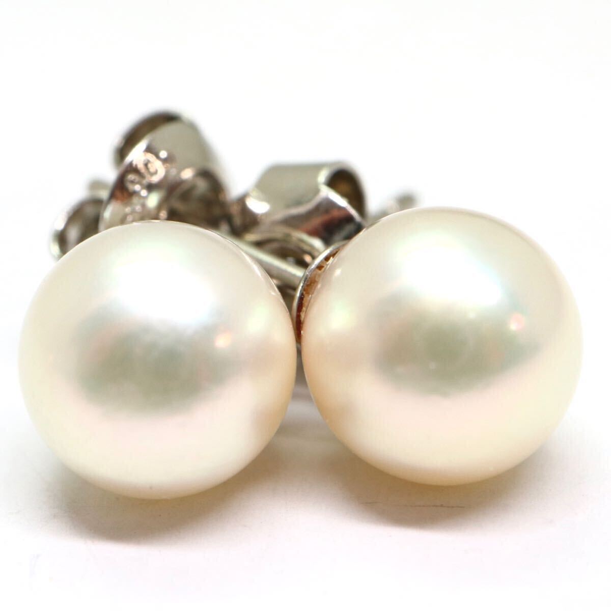 《K14WG/Pt900 アコヤ本真珠 イヤリング5点おまとめ》M 7.8g 6.5-7.8mm珠 パール pearl ジュエリー earring pierce jewelry DI2_画像5