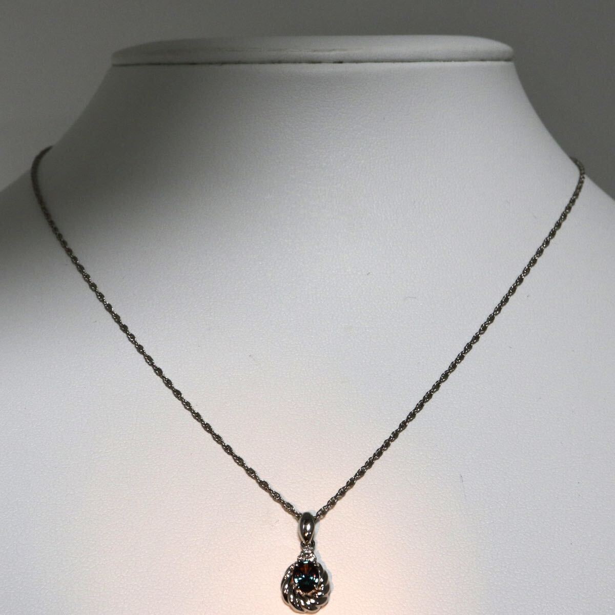 so есть!!CrescentVert(kre солнечный вуаль ){K18 александрит / натуральный бриллиантовое колье }M 3.7g примерно 40cm necklace jewelry EB0/EB2