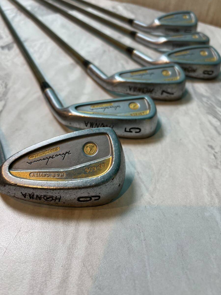 超希少 K24刻印 純金使用 HONMA LB-606 ホンマ 金メダル＆K24リング アイアンセット 5〜10番 6本 金モグラ ゴルフクラブの画像3