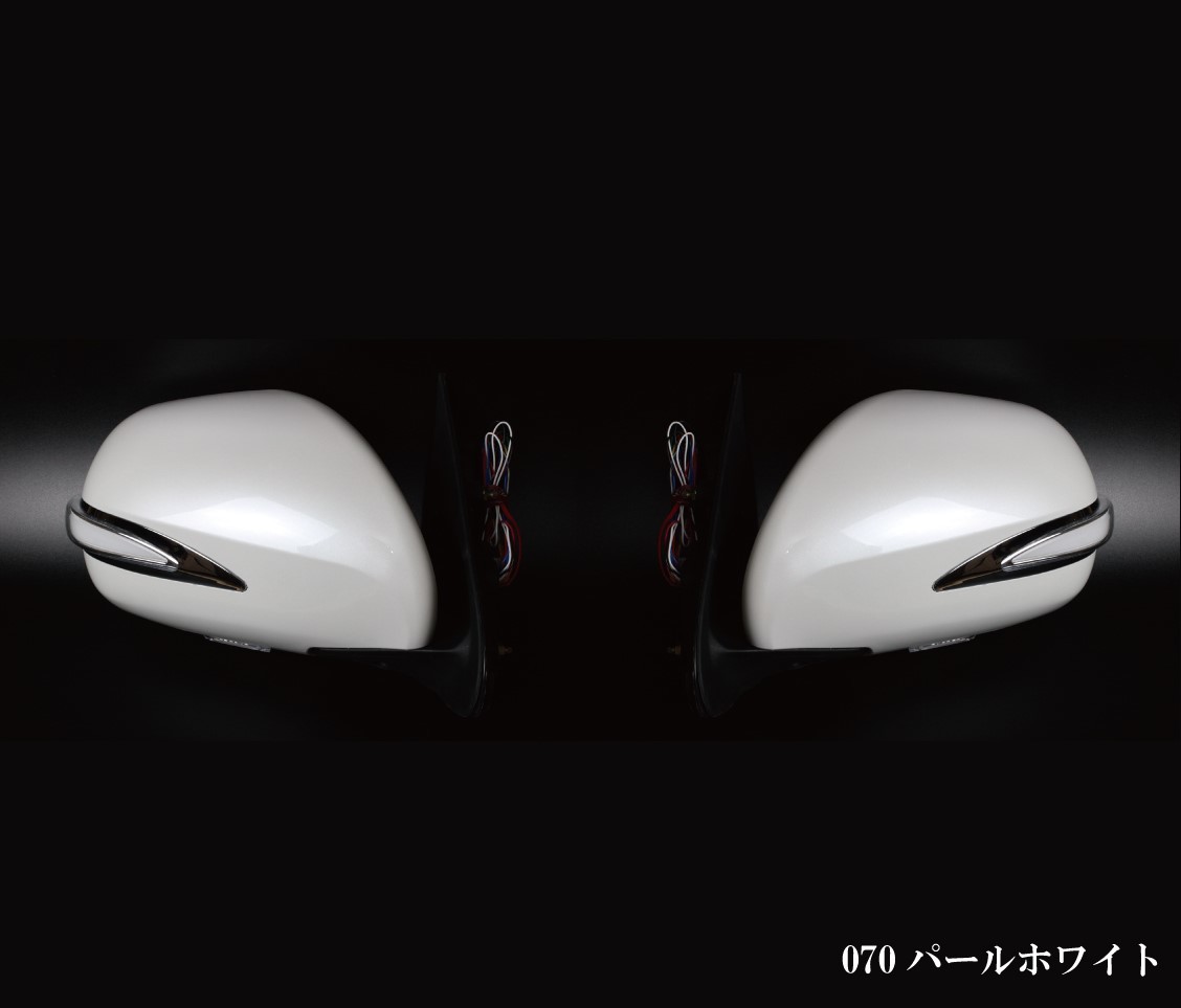 ハイエース ドアミラー サイドミラー シーケンシャルウインカー 200系 電動格納車 全型式適合 070 パールホワイト_画像1