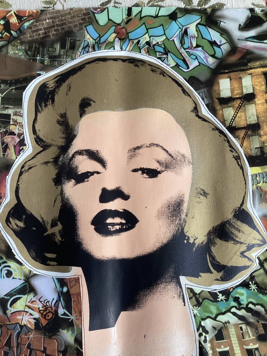 スティーブ・カウフマン Steve Kaufman “Marilyn Monroe Skin color Face on Canvas/Multicolor Back” Unframed 11/50 美品 本物保証_画像8