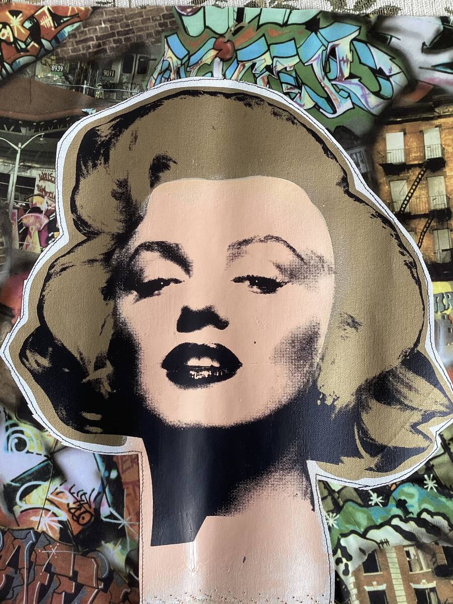 スティーブ・カウフマン Steve Kaufman “Marilyn Monroe Skin color Face on Canvas/Multicolor Back” Unframed 11/50 美品 本物保証_画像4