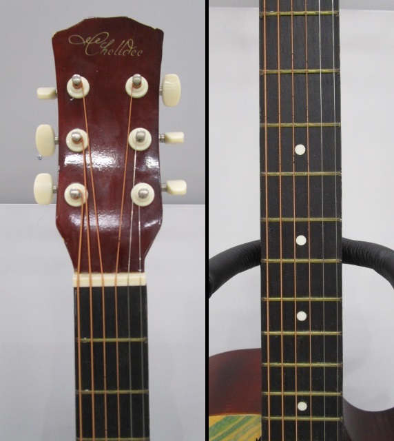 C0416-3H/ Chelldee 木製ギター 初心者用アコースティックギター ソフトケース付_画像3