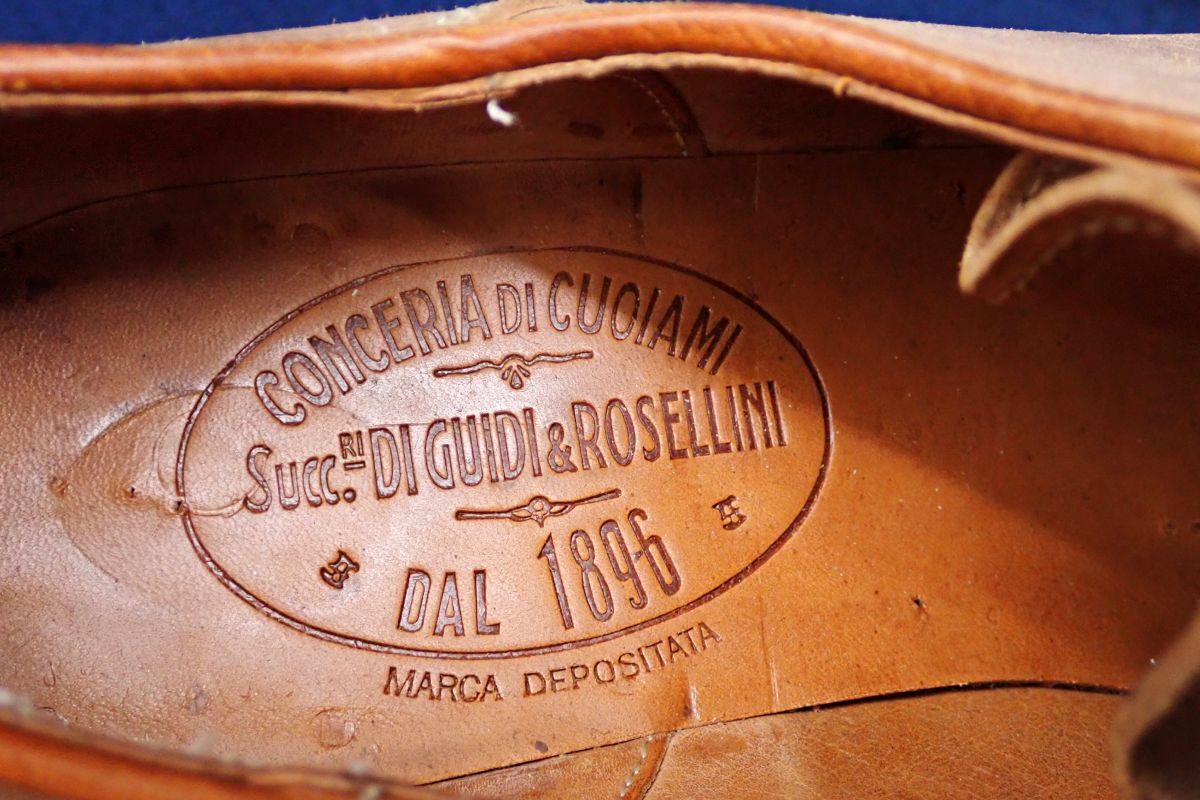 ◆靴21 GUIDI&ROSELLINI グイディ&ロゼリーニ 革靴 茶系 25.5～26.5㎝◆レザー/消費税0円_画像9