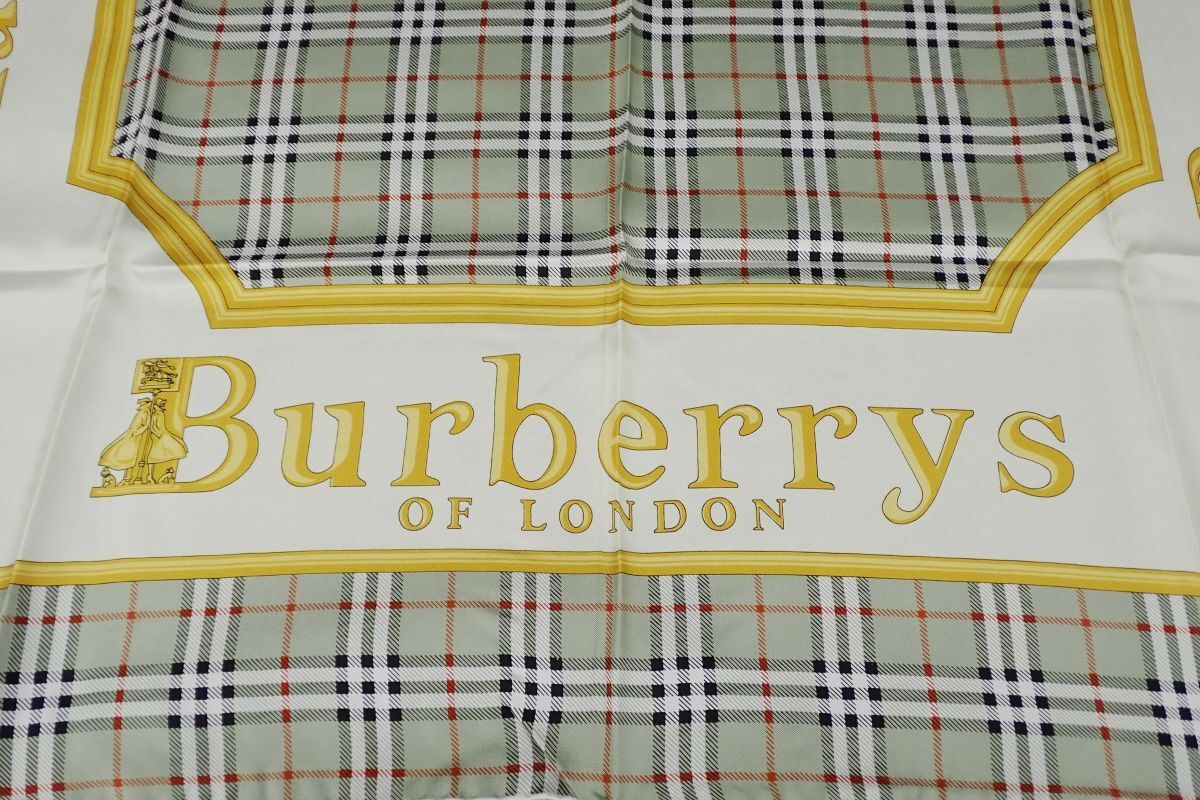 *04 не использовался Burberrys шарф шелк Burberry *85×85./ потребительский налог 0 иен 