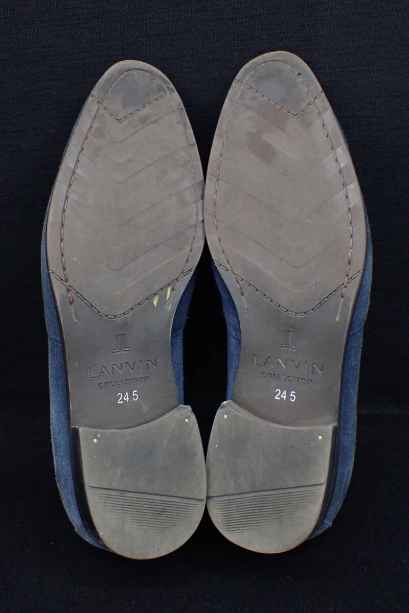 ◆靴26 LANVIN ランバン メンズシューズ/ デッキシューズ 24.5㎝◆レザー/消費税0円の画像10