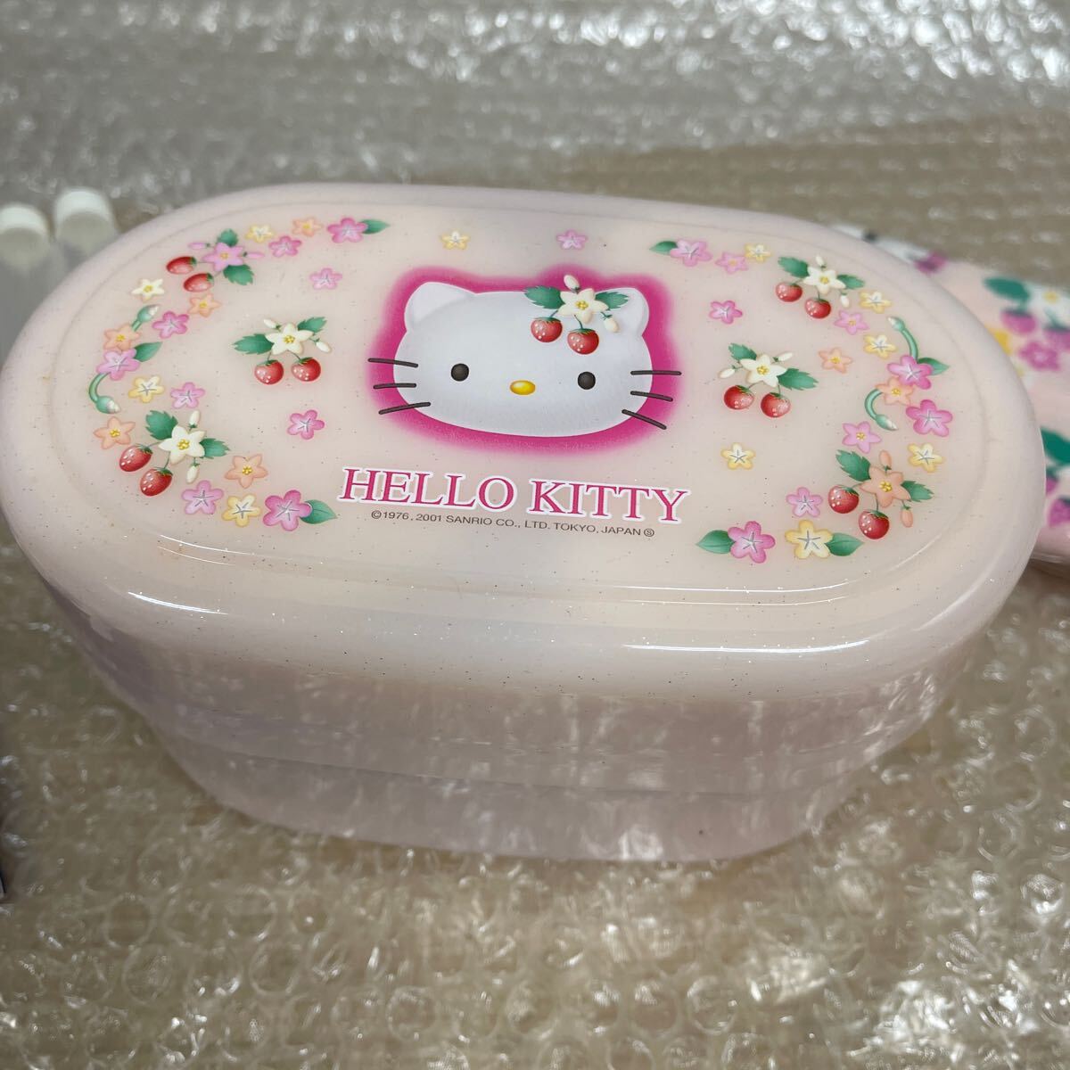 * Hello Kitty stainless steel heat insulation ja- attaching lunch box pouch * lunch belt attaching lady's capacity 540ml. lunch box unused goods *