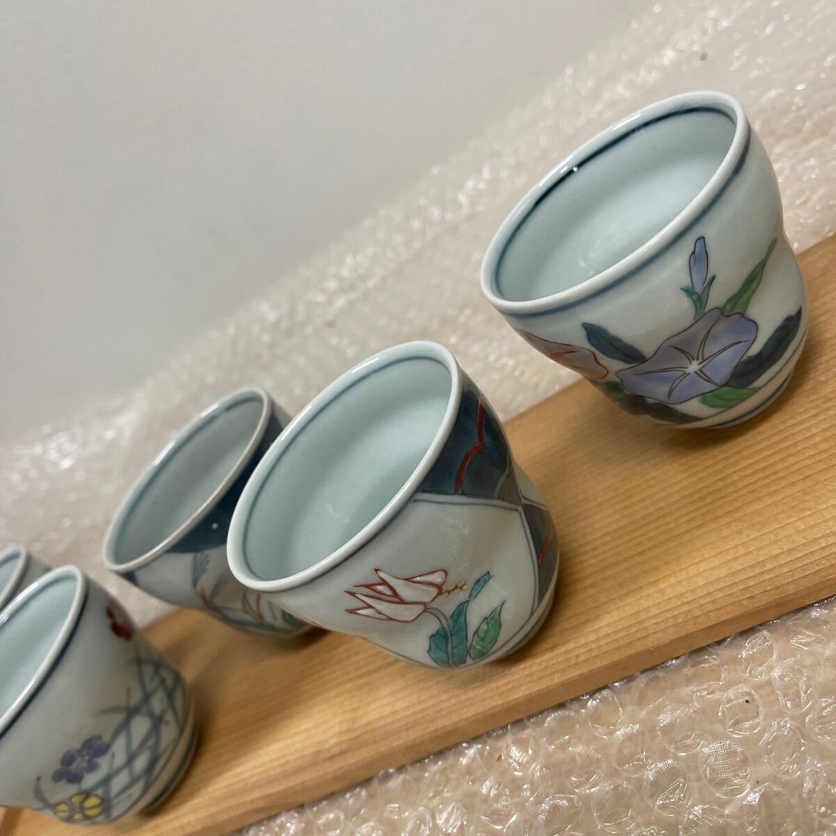 ● 一葉 煎茶揃 湯呑 茶器 5客セット 箱付き 未使用品 ●_画像3