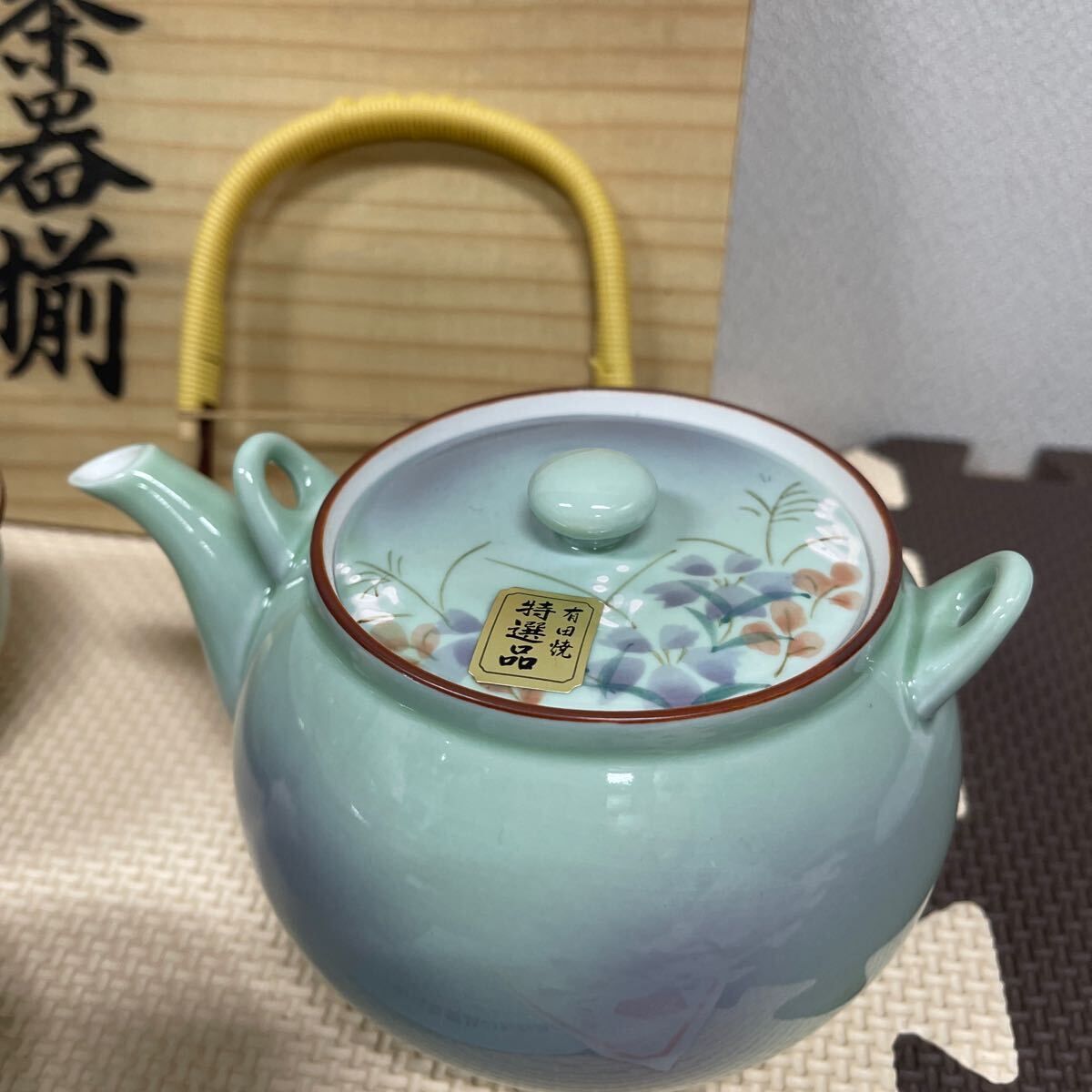 ● 番茶器揃 都花 茶器セット 有田焼 和食器 茶器 湯呑 陶器 5客 未使用品 ●の画像2